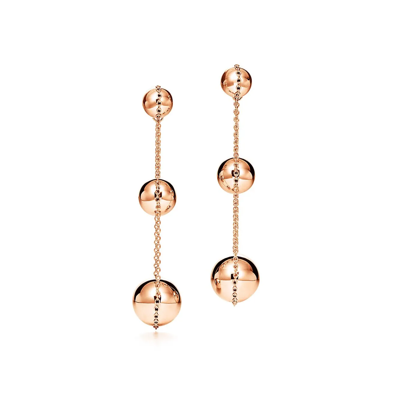 Tiffany & Co. Tiffany HardWear triple drop earrings in 18k rose gold. | ^ Earrings|Rose Gold Jewelry