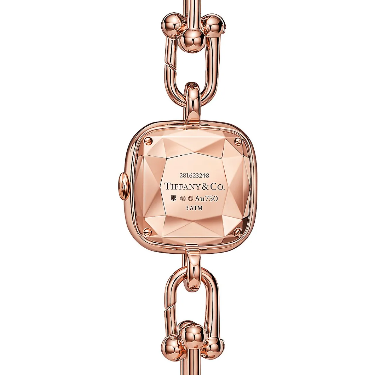 Tiffany & Co. Tiffany HardWear Watch in Rose Gold with Pavé Diamonds and White Mother-of-pearl | ^Women Fine Watches|Tiffany HardWear