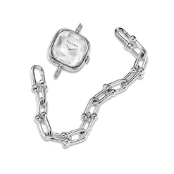 Tiffany & Co. Tiffany HardWear Watch in Sterling Silver and Steel with Diamonds | ^Women Fine Watches|Tiffany HardWear