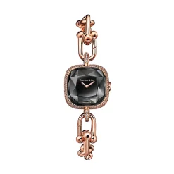 Tiffany & Co. Tiffany HardWear Watch in Rose Gold with Pavé Diamonds and Black Lacquer | ^Women Fine Watches|Tiffany HardWear