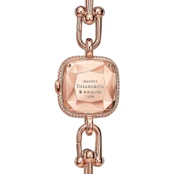 Tiffany & Co. Tiffany HardWear Watch in Rose Gold with Pavé Diamonds and Black Lacquer | ^Women Fine Watches|Tiffany HardWear