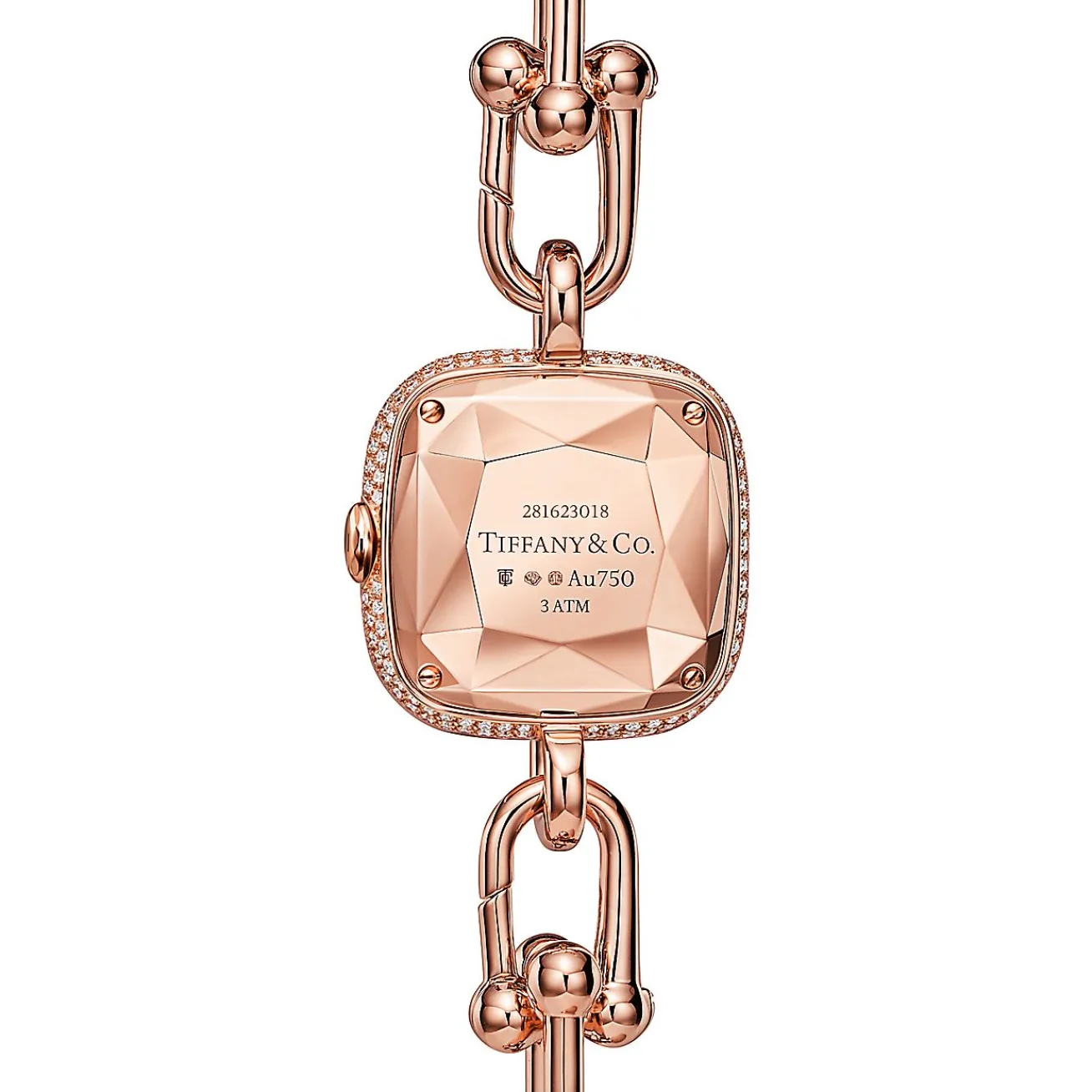 Tiffany & Co. Tiffany HardWear Watch in Rose Gold with Pavé Diamonds and Black Lacquer | ^Women Fine Watches|Tiffany HardWear