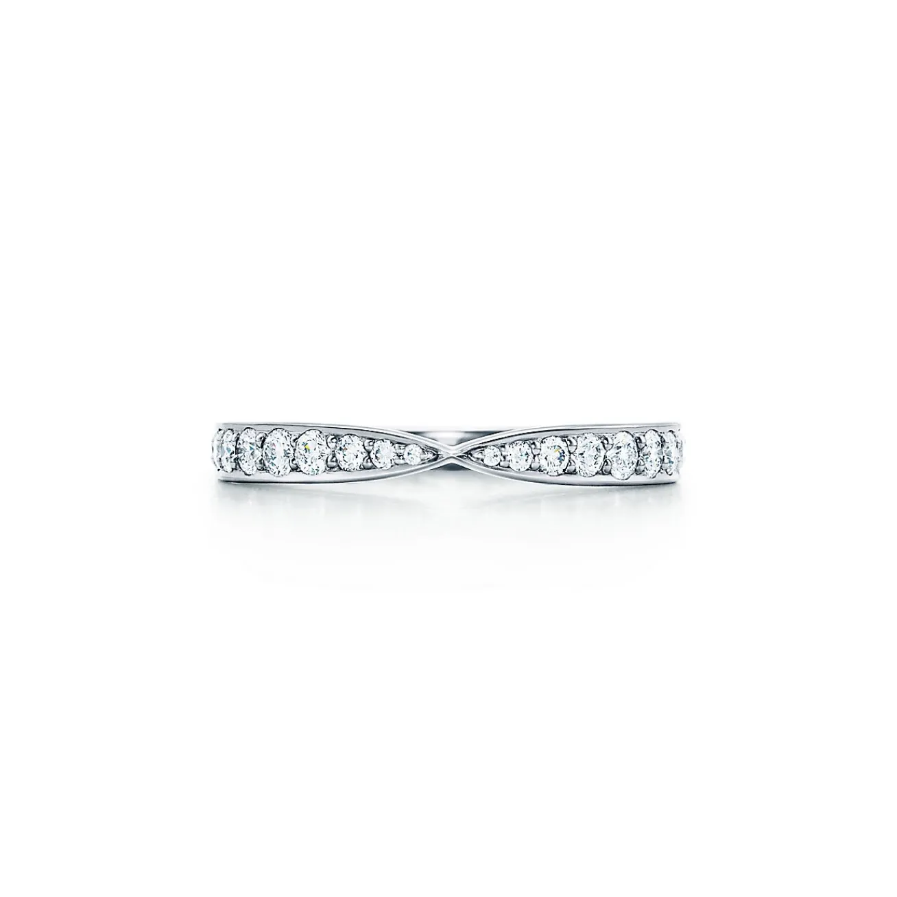 Tiffany & Co. Tiffany Harmony® Band Ring in Platinum with Diamonds, 1.8 mm | ^Women Rings|Stacking Rings