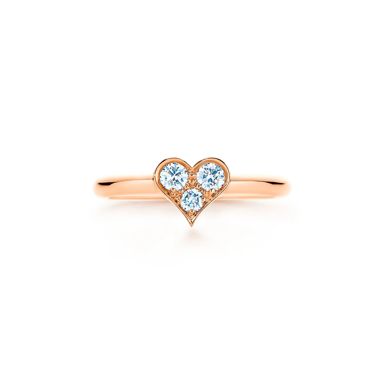 Tiffany & Co. Tiffany Hearts® ring in 18k rose gold with diamonds. | ^ Rings|Rose Gold Jewelry