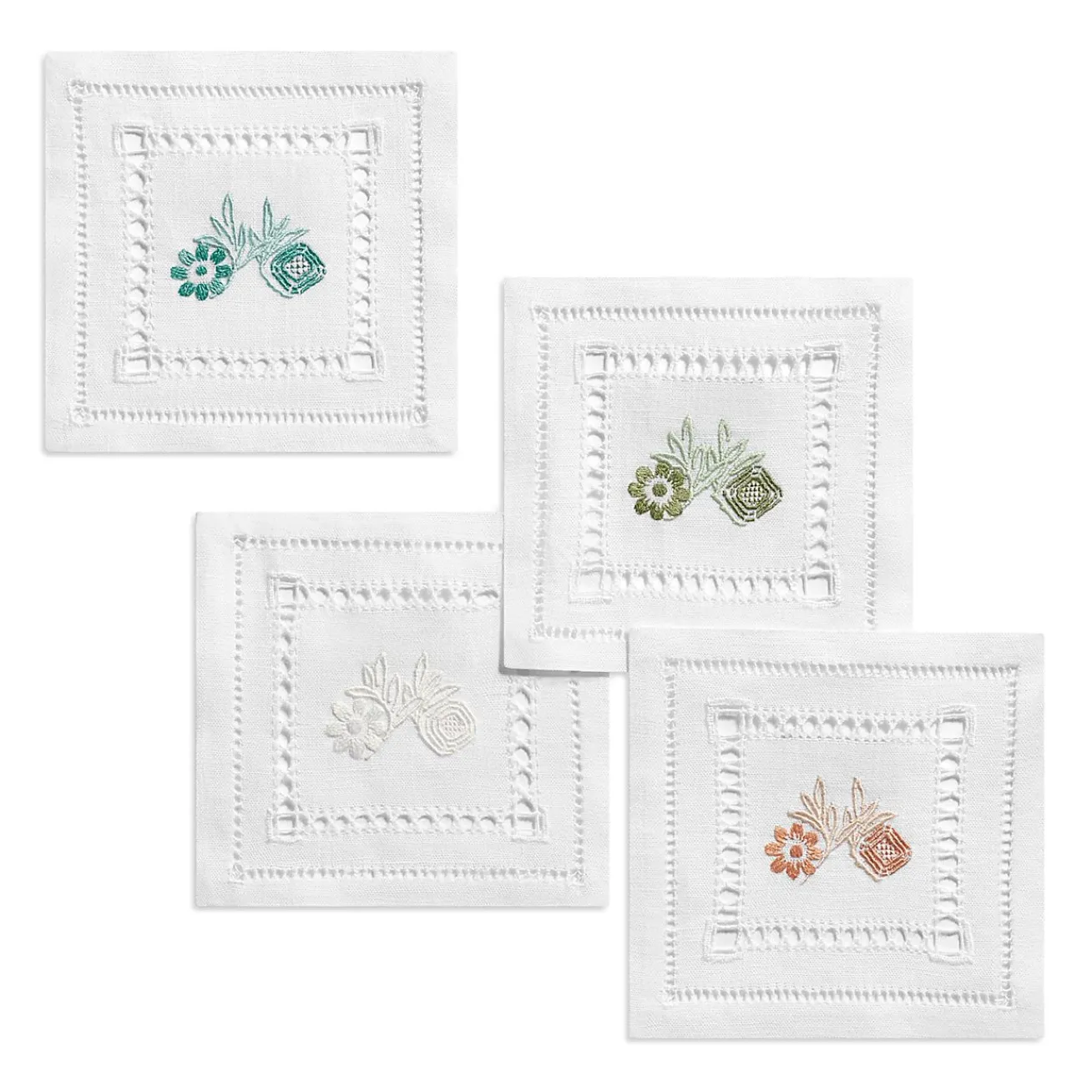 Tiffany & Co. Tiffany Heritage Coasters Set of Four, in Tiffany Blue® Linen | ^ Tiffany Blue® Gifts|Table Linens