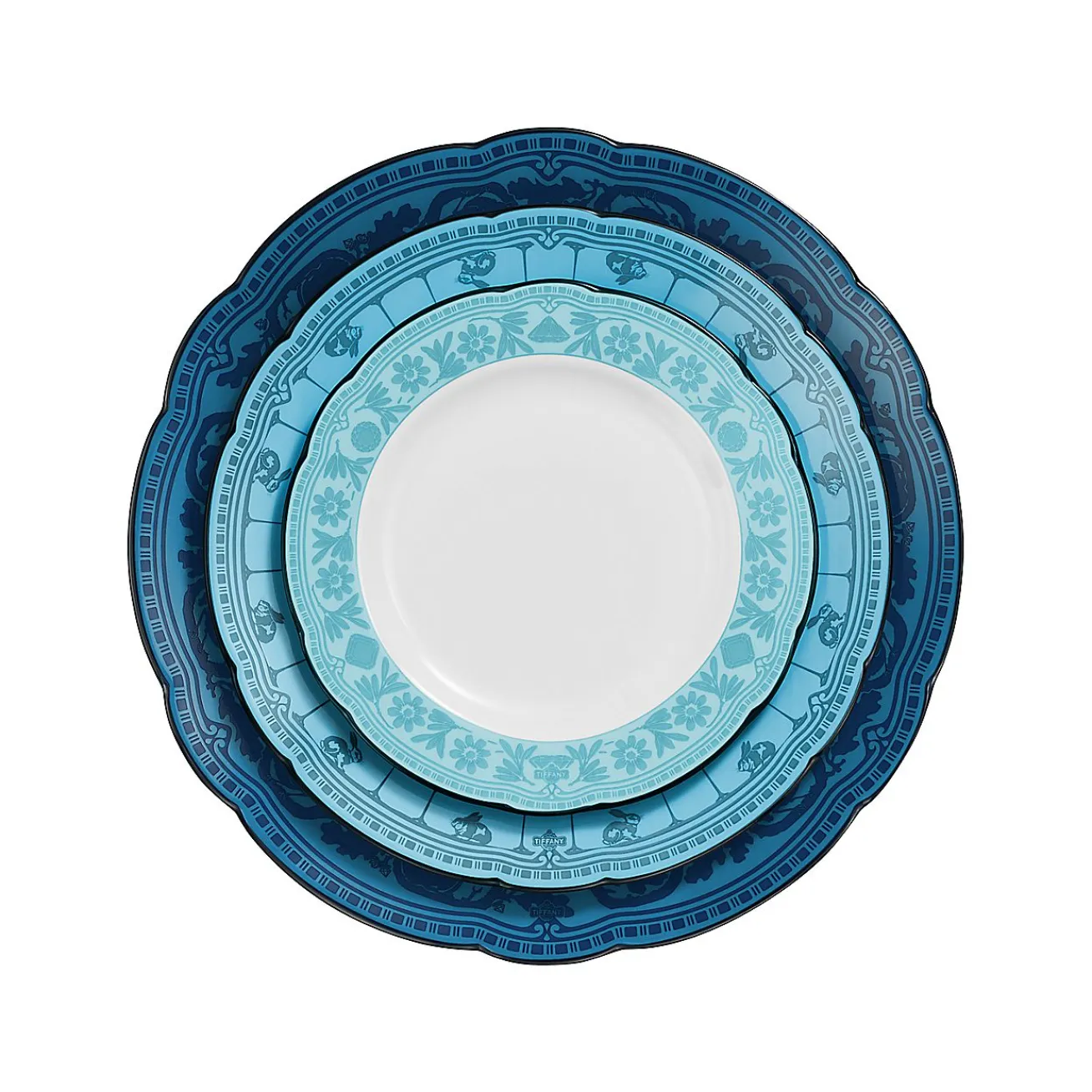 Tiffany & Co. Tiffany Heritage Plates Set of Three, in Blue Porcelain | ^ The Home|Housewarming Gifts