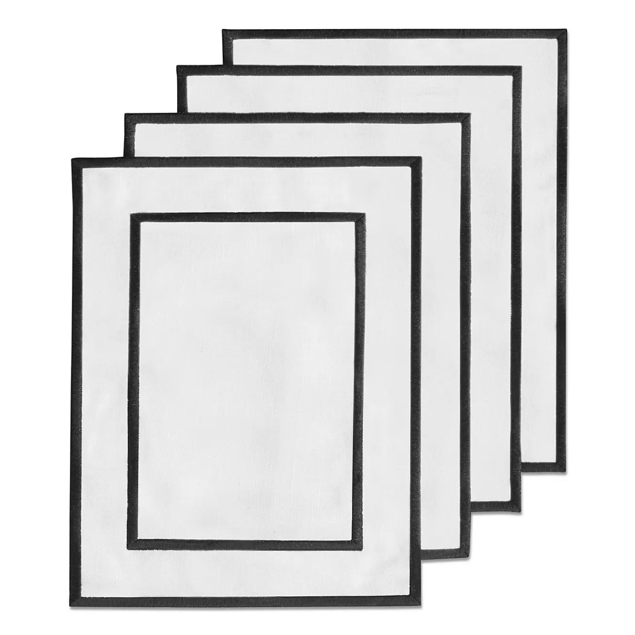 Tiffany & Co. Tiffany Home Essentials Embroidered Cocktail Napkins in Linen, Set of Four | ^ Decor|Table Linens