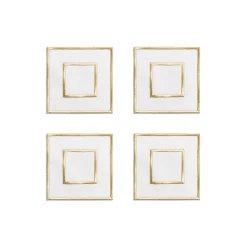 Tiffany & Co. Tiffany Home Essentials Embroidered Coasters in Linen, Set of Four | ^ Decor|Table Linens