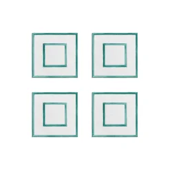 Tiffany & Co. Tiffany Home Essentials Embroidered Coasters in Linen, Set of Four | ^ Tiffany Blue® Gifts|Decor