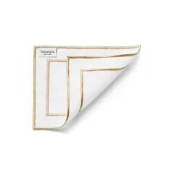 Tiffany & Co. Tiffany Home Essentials Embroidered Cocktail Napkins in Linen, Set of Four | ^ Decor|Table Linens