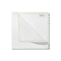 Tiffany & Co. Tiffany Home Essentials Scalloped Napkins in White Linen, Set of Four | ^ Decor|Table Linens