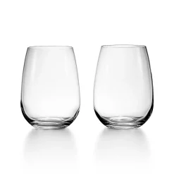 Tiffany & Co. Tiffany Home Essentials Stemless White Wine Glasses in Crystal Glass, Set of Two | ^ The Home|Housewarming Gifts