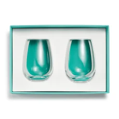 Tiffany & Co. Tiffany Home Essentials Stemless White Wine Glasses in Crystal Glass, Set of Two | ^ The Home|Housewarming Gifts