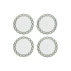 Tiffany & Co. Tiffany Home Essentials Scalloped Coasters in White Linen, Set of Four | ^ Decor|Table Linens