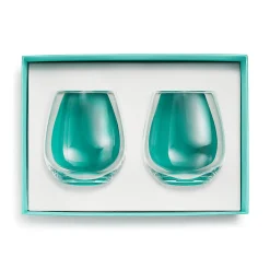 Tiffany & Co. Tiffany Home Essentials Stemless Red Wine Glasses in Crystal Glass, Set of Two | ^ The Home|Housewarming Gifts