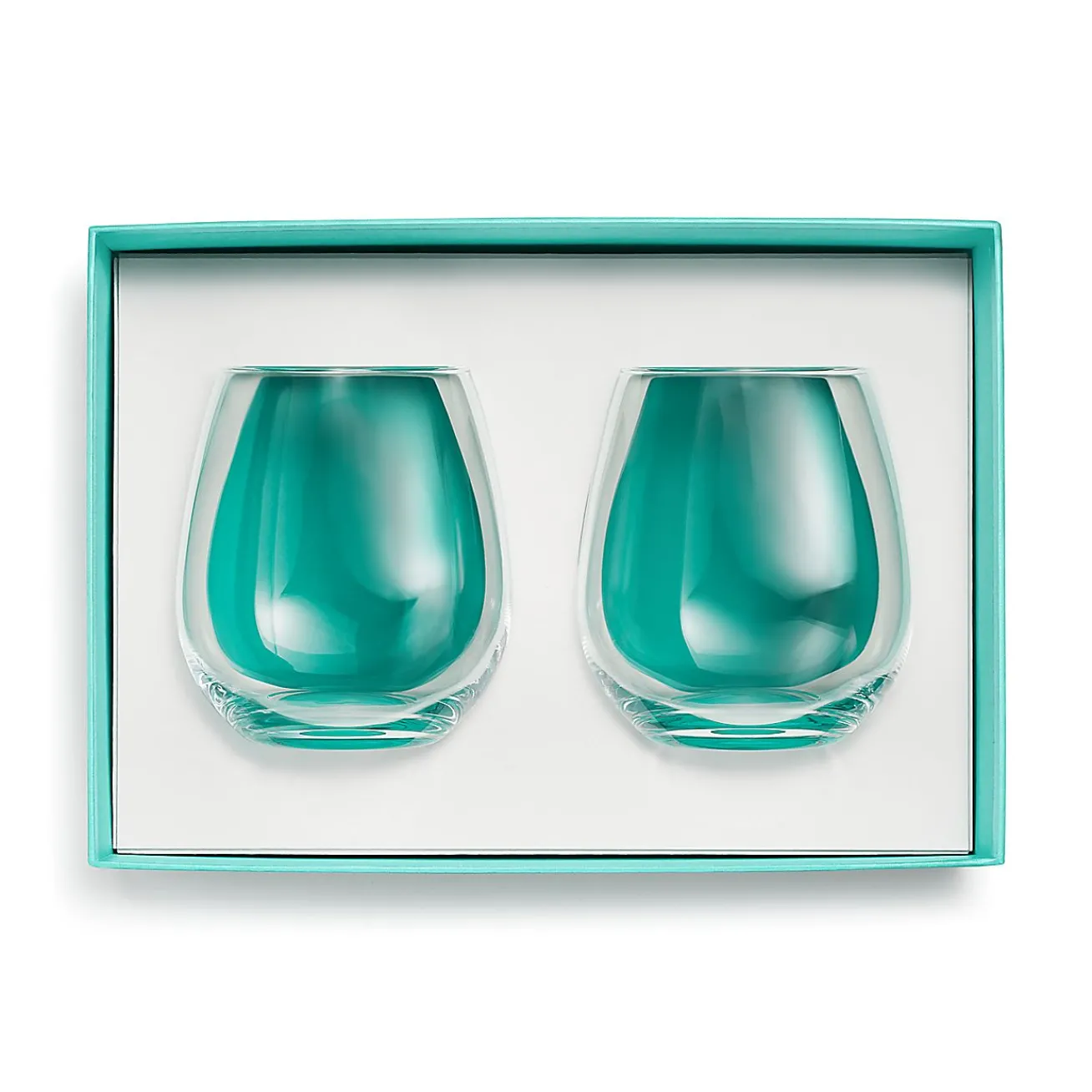Tiffany & Co. Tiffany Home Essentials Stemless Red Wine Glasses in Crystal Glass, Set of Two | ^ The Home|Housewarming Gifts