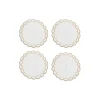Tiffany & Co. Tiffany Home Essentials Scalloped Coasters in White Linen, Set of Four | ^ Decor|Table Linens