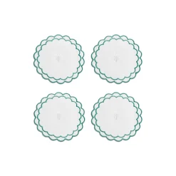 Tiffany & Co. Tiffany Home Essentials Scalloped Coasters in White Linen, Set of Four | ^ The Home|Housewarming Gifts
