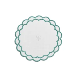 Tiffany & Co. Tiffany Home Essentials Scalloped Coasters in White Linen, Set of Four | ^ The Home|Housewarming Gifts