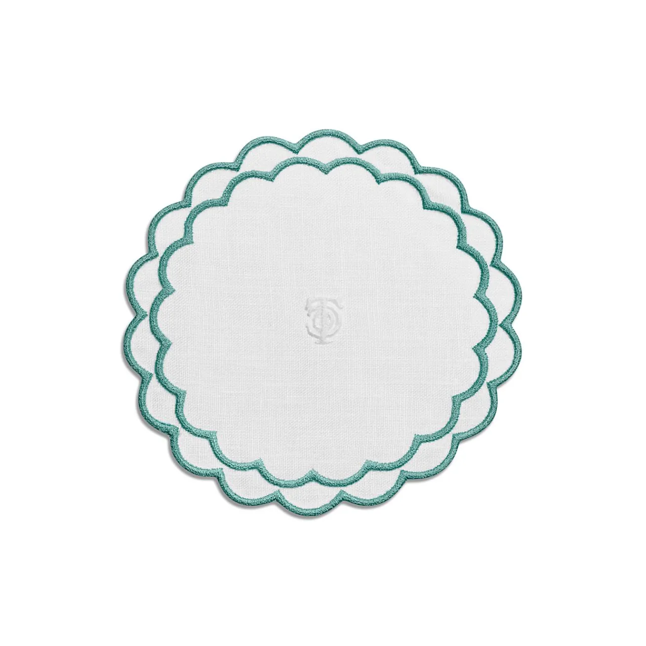 Tiffany & Co. Tiffany Home Essentials Scalloped Coasters in White Linen, Set of Four | ^ The Home|Housewarming Gifts