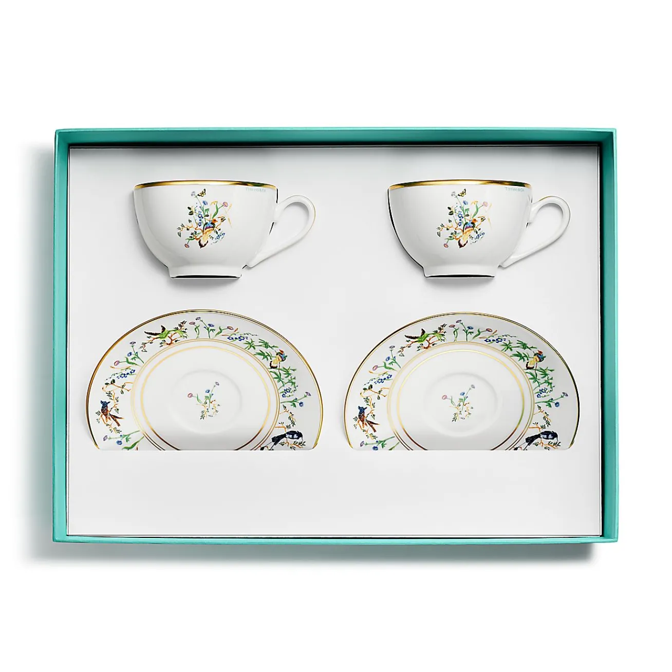 Tiffany & Co. Tiffany Jardin Teacup and Saucer in Porcelain, Set of Two | ^ The Home|Housewarming Gifts