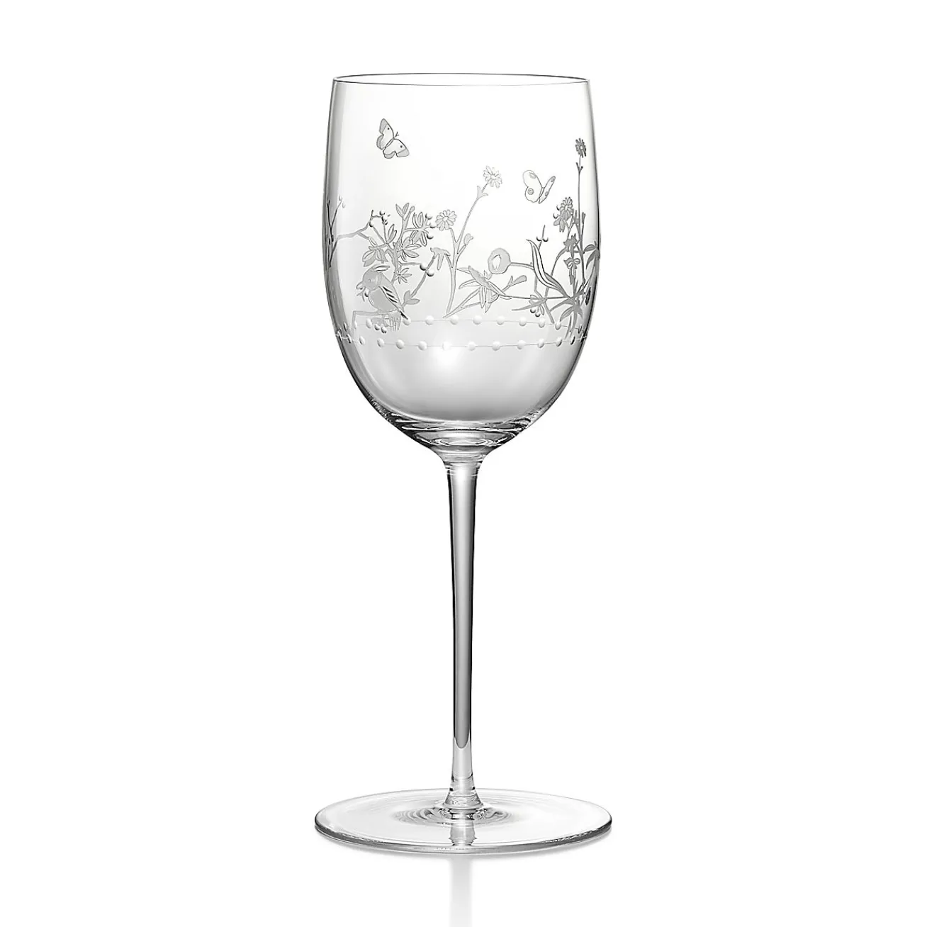 Tiffany & Co. Tiffany Jardin White Wine Glass in Hand-etched Glass | ^ The Home|Housewarming Gifts