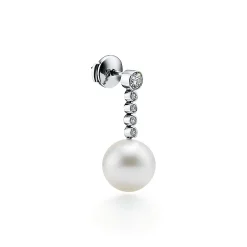 Tiffany & Co. Tiffany Jazz™ earrings in platinum with South Sea cultured pearls and diamonds. | ^ Earrings|Platinum Jewelry
