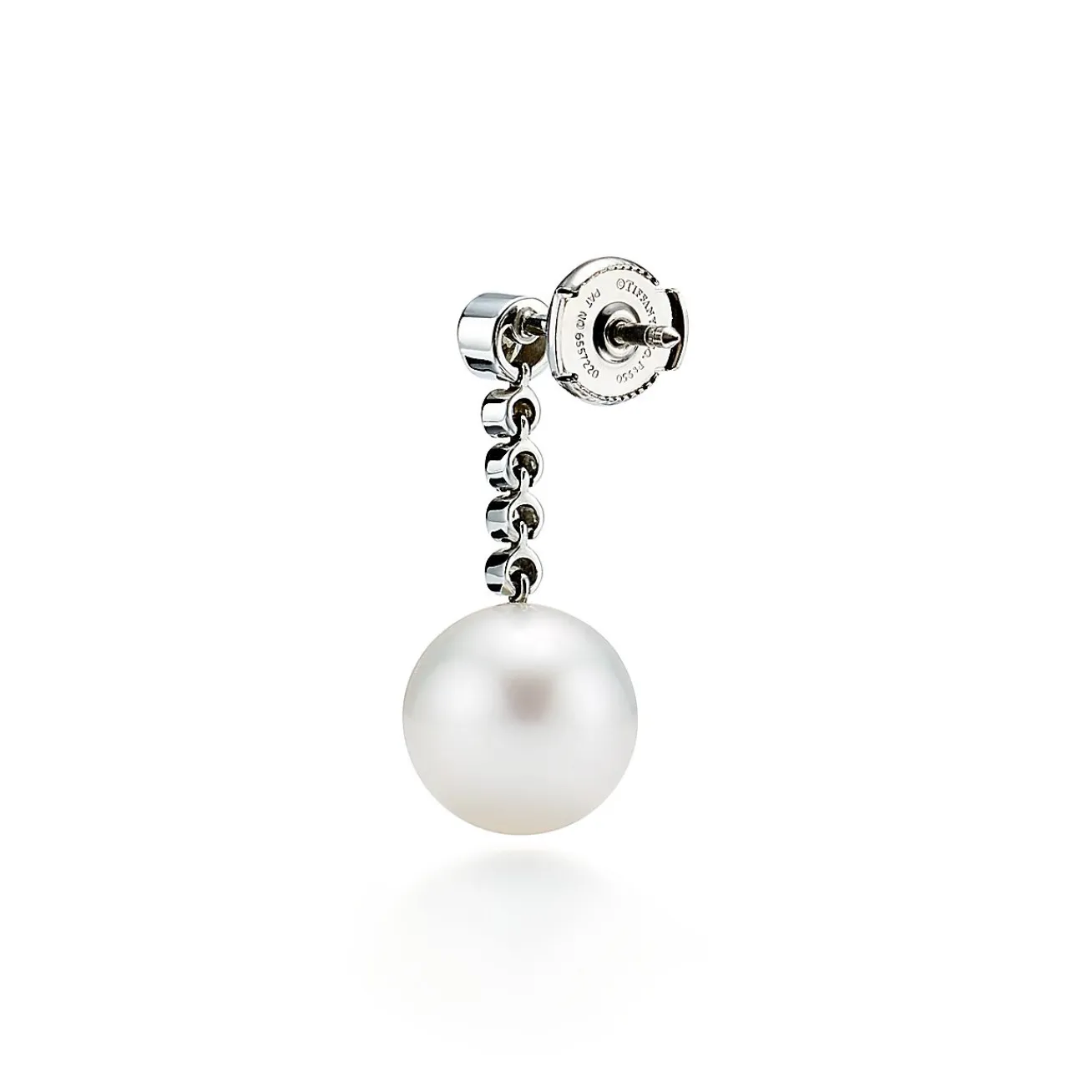 Tiffany & Co. Tiffany Jazz™ earrings in platinum with South Sea cultured pearls and diamonds. | ^ Earrings|Platinum Jewelry