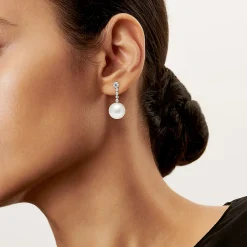 Tiffany & Co. Tiffany Jazz™ earrings in platinum with South Sea cultured pearls and diamonds. | ^ Earrings|Platinum Jewelry
