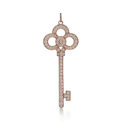 Tiffany & Co. Tiffany Keys crown key in 18k rose gold with pavé diamonds. | ^ Rose Gold Jewelry|Diamond Jewelry