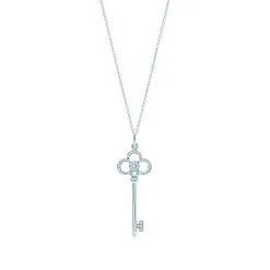 Tiffany & Co. Tiffany Keys Crown Key in White Gold with Diamonds, 1.5" | ^ Necklaces & Pendants