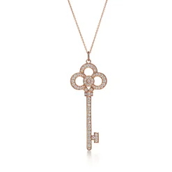 Tiffany & Co. Tiffany Keys crown key in 18k rose gold with pavé diamonds. | ^ Necklaces & Pendants|Rose Gold Jewelry
