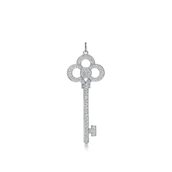 Tiffany & Co. Tiffany Keys crown key in platinum with pavé diamonds. | ^ Platinum Jewelry|Diamond Jewelry
