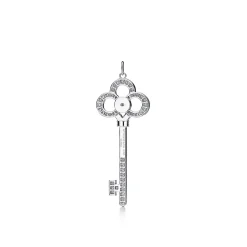 Tiffany & Co. Tiffany Keys crown key in platinum with pavé diamonds. | ^ Platinum Jewelry|Diamond Jewelry