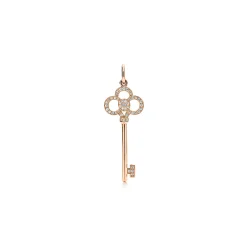 Tiffany & Co. Tiffany Keys Crown Key in Rose Gold with Diamonds, 1.5" | ^ Rose Gold Jewelry|Diamond Jewelry