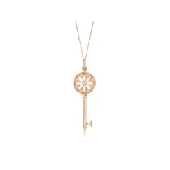 Tiffany & Co. Tiffany Keys Daisy Key in Rose Gold with a Diamond, 1.5" | ^ Necklaces & Pendants|Rose Gold Jewelry