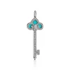Tiffany & Co. Tiffany Keys Fleur de Lis Key in Platinum with Diamonds and Turquoise | ^ Platinum Jewelry|Diamond Jewelry