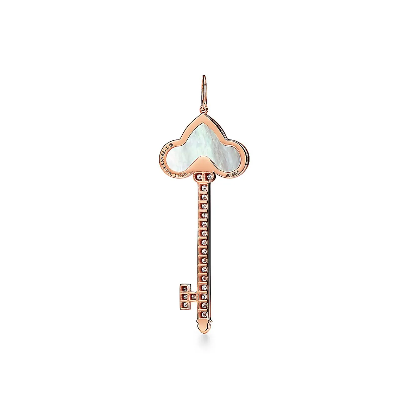 Tiffany & Co. Tiffany Keys Fleur de Lis Key in Rose Gold with Diamonds and Mother-of-pearl | ^ Rose Gold Jewelry|Diamond Jewelry