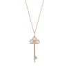 Tiffany & Co. Tiffany Keys fleur de lis key pendant in 18k rose gold with diamonds. | ^ Necklaces & Pendants|Rose Gold Jewelry
