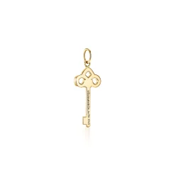 Tiffany & Co. Tiffany Keys fleur de lis key in 18k gold with diamonds, mini. | ^ Gold Jewelry|Diamond Jewelry