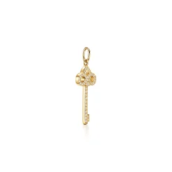 Tiffany & Co. Tiffany Keys fleur de lis key in 18k gold with diamonds, mini. | ^ Gold Jewelry|Diamond Jewelry
