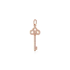 Tiffany & Co. Tiffany Keys fleur de lis key in 18k rose gold with diamonds, mini. | ^ Rose Gold Jewelry|Diamond Jewelry