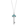 Tiffany & Co. Tiffany Keys Fleur de Lis Key in Platinum with Diamonds and Turquoise | ^ Necklaces & Pendants|Platinum Jewelry