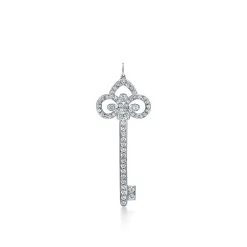 Tiffany & Co. Tiffany Keys fleur de lis key pendant in platinum with diamonds. | ^ Platinum Jewelry|Diamond Jewelry
