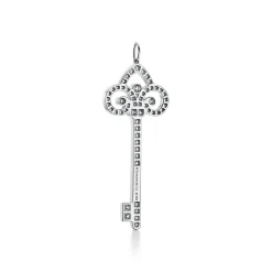 Tiffany & Co. Tiffany Keys fleur de lis key pendant in platinum with diamonds. | ^ Platinum Jewelry|Diamond Jewelry