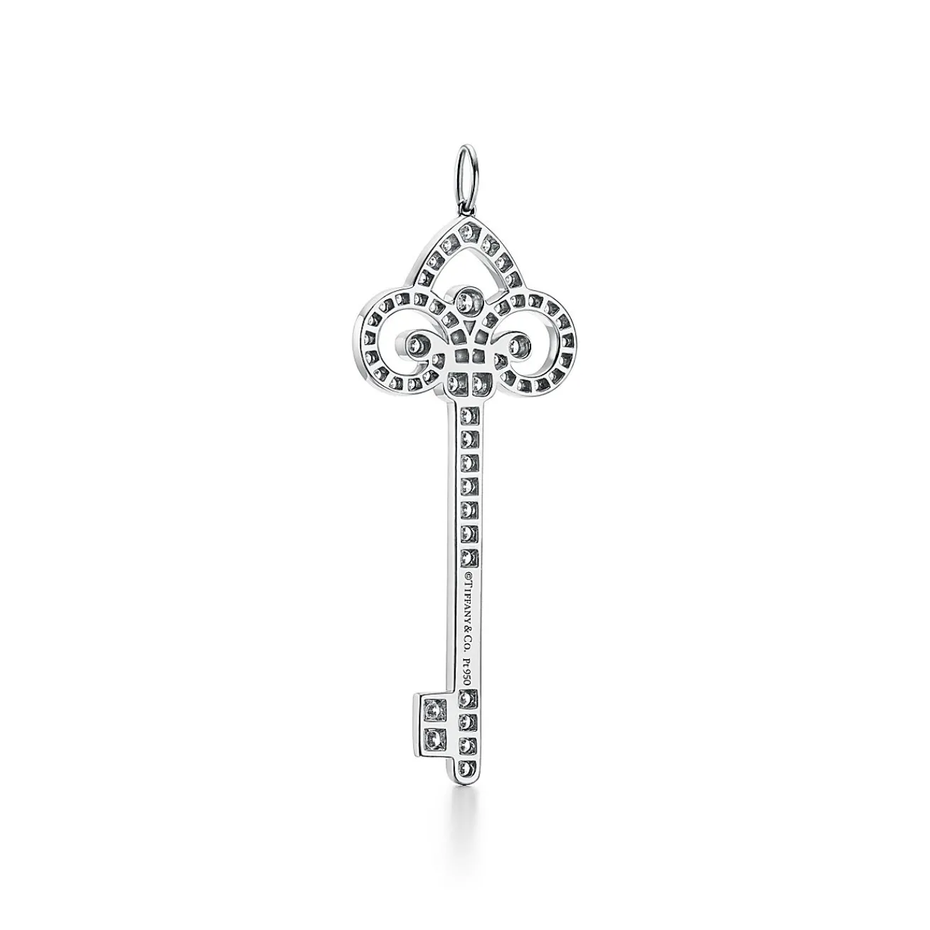 Tiffany & Co. Tiffany Keys fleur de lis key pendant in platinum with diamonds. | ^ Platinum Jewelry|Diamond Jewelry