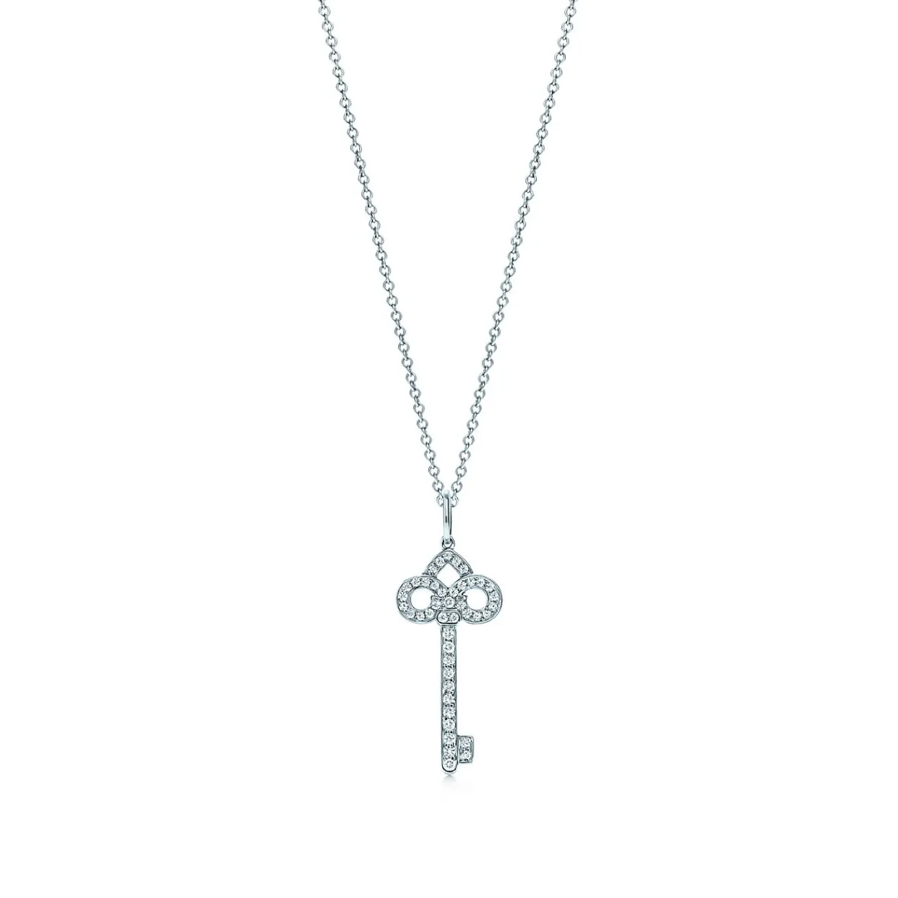 Tiffany & Co. Tiffany Keys fleur de lis key pendant in platinum with diamonds. | ^ Platinum Jewelry|Diamond Jewelry