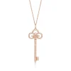 Tiffany & Co. Tiffany Keys fleur de lis key pendant in 18k rose gold with diamonds, large. | ^ Necklaces & Pendants|Rose Gold Jewelry