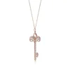 Tiffany & Co. Tiffany Keys fleur de lis key pendant in 18k rose gold with diamonds, medium. | ^ Necklaces & Pendants|Rose Gold Jewelry