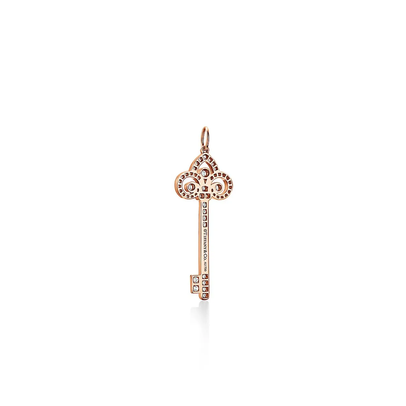 Tiffany & Co. Tiffany Keys fleur de lis key pendant in 18k rose gold with diamonds. | ^ Rose Gold Jewelry|Diamond Jewelry